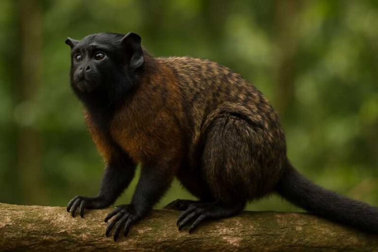 Image of a Western Black-handed Tamarin in its natural habitat