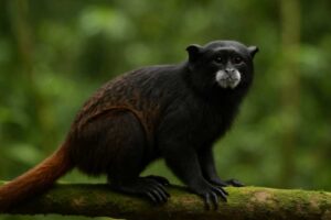 Image of a Black-mantled Tamarin in its natural habitat