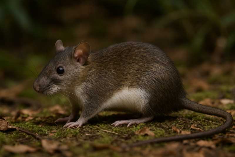 Image of a Cameron Highlands White-bellied Rat in its natural habitat