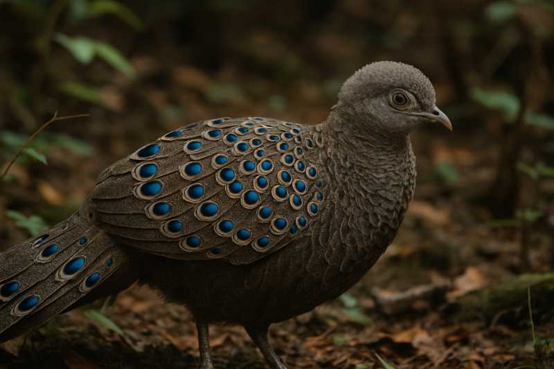 Image of a Grey Peacock-Pheasant in its natural habitat