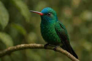 Image of a Turquoise-crowned Hummingbird in its natural habitat