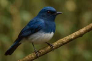 Image of a White-bellied Blue Flycatcher in its natural habitat