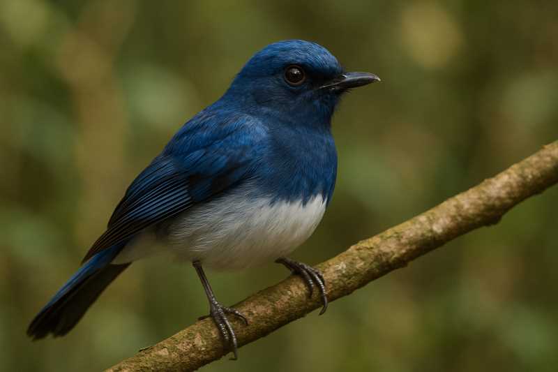 Image of a White-bellied Blue Flycatcher in its natural habitat