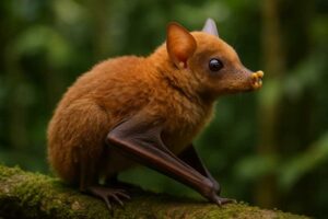 Image of a Mountain Tube-nosed Fruit Bat in its natural habitat