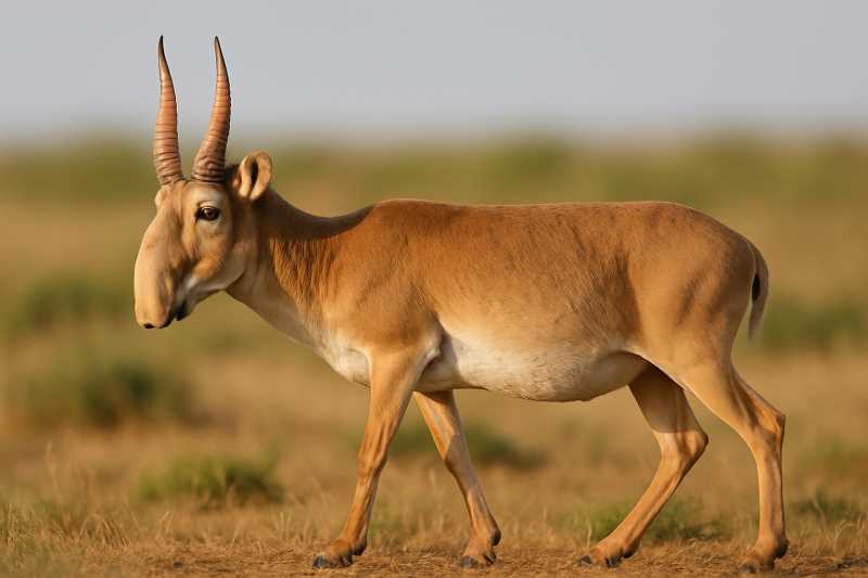 Image of a Saiga in its natural habitat