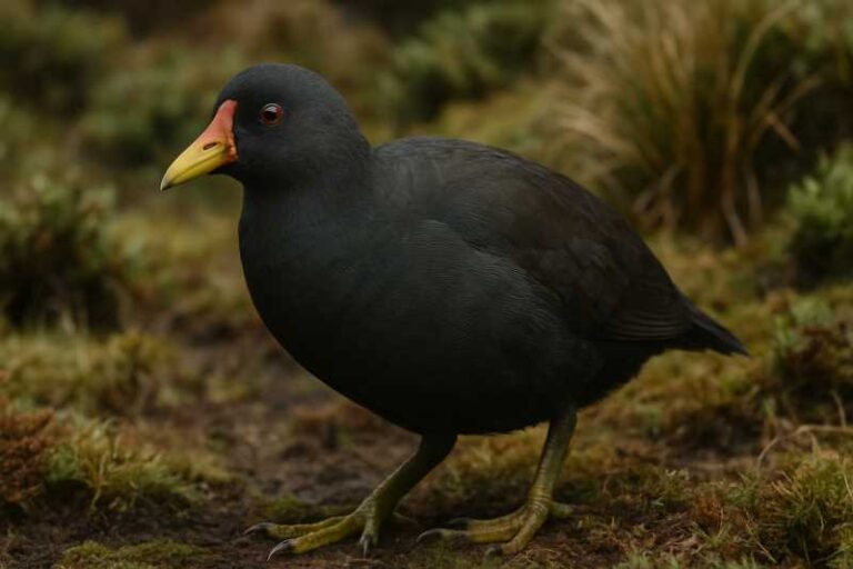 Image of a Gough Moorhen in its natural habitat