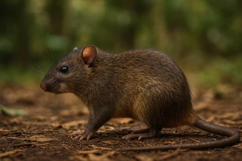 Image of a Marmoset Xanthurus Rat in its natural habitat