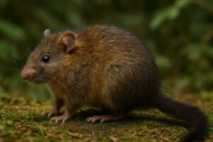 Image of a Mount Isarog Hairy-tailed Rat in its natural habitat
