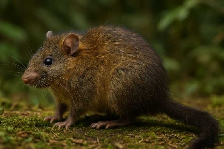 Image of a Mount Isarog Hairy-tailed Rat in its natural habitat
