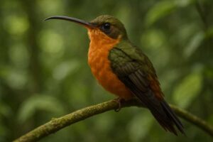 Image of a Rufous-breasted Hermit in its natural habitat