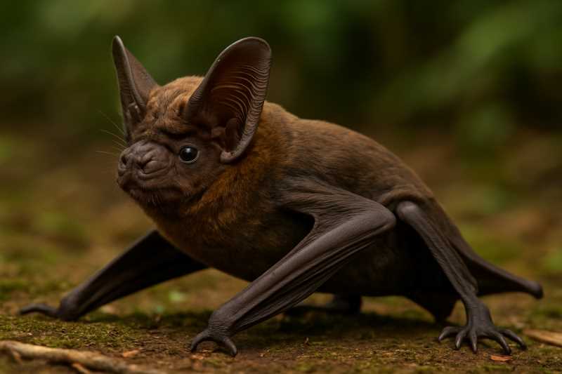 Image of a Papuan Giant Mastiff Bat in its natural habitat