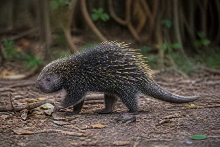 Image of a Yellow Quill-tipped Porcupine in its natural habitat