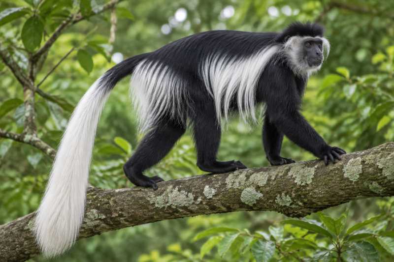Image of a Angolan Colobus in its natural habitat