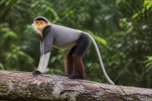 Image of a Black-shanked Douc in its natural habitat