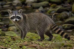 Image of a Crab-eating Raccoon in its natural habitat