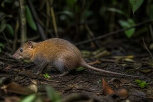 Image of a Forest Giant Pouched Rat in its natural habitat