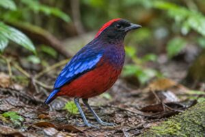 Image of a Garnet Pitta in its natural habitat