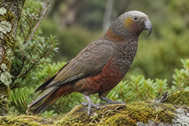 Image of a New Zealand Kaka in its natural habitat